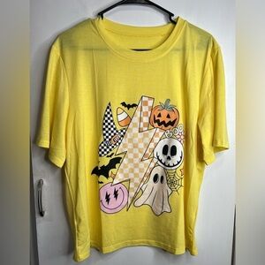 Lightning Bolt Ghost Halloween Graphic Tee Shirt NWOT